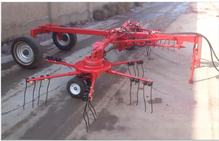 Made in China PTO driven Double rotary hay rake grass tedder