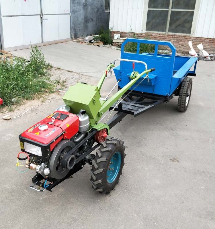 Farm machinery two wheels walking behind tractor with trailer machine for sale price