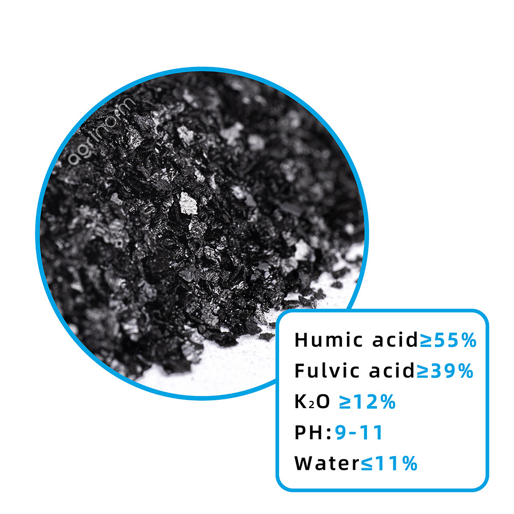 Organic fertilizer super natural 100% lignite fulvic acid humic acid flakes plant growth stimulants