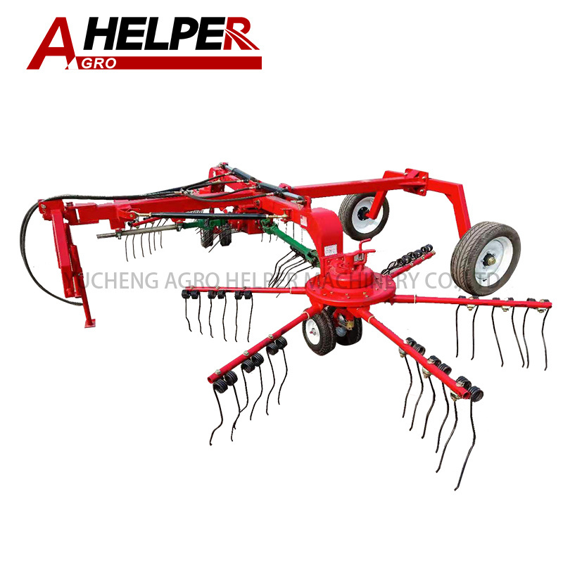 Tractor Mounted Pto Drive Double Rotary Hay Rake