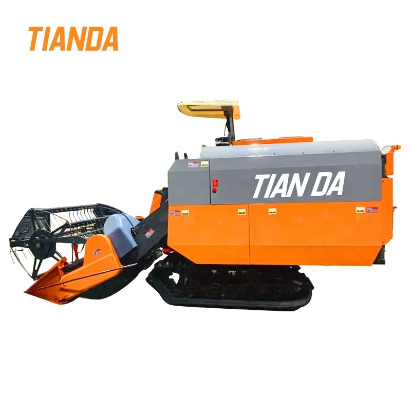 Automatic Discharge Farm Paddy Rice Wheat Combine Harvester / Corn Wheat Harvesting Machine Small Mini Combine Harvester Price