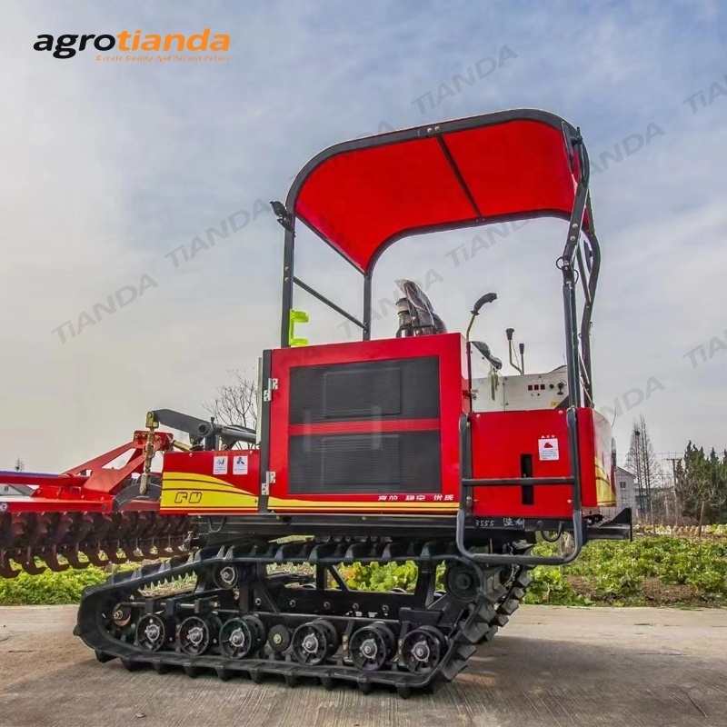 102HP Crawler Tractor with Tractor Rotary Tiller and Dozer Rubber Tracks Crawler Tractor for Sale