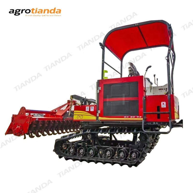 102HP Crawler Tractor with Tractor Rotary Tiller and Dozer Rubber Tracks Crawler Tractor for Sale