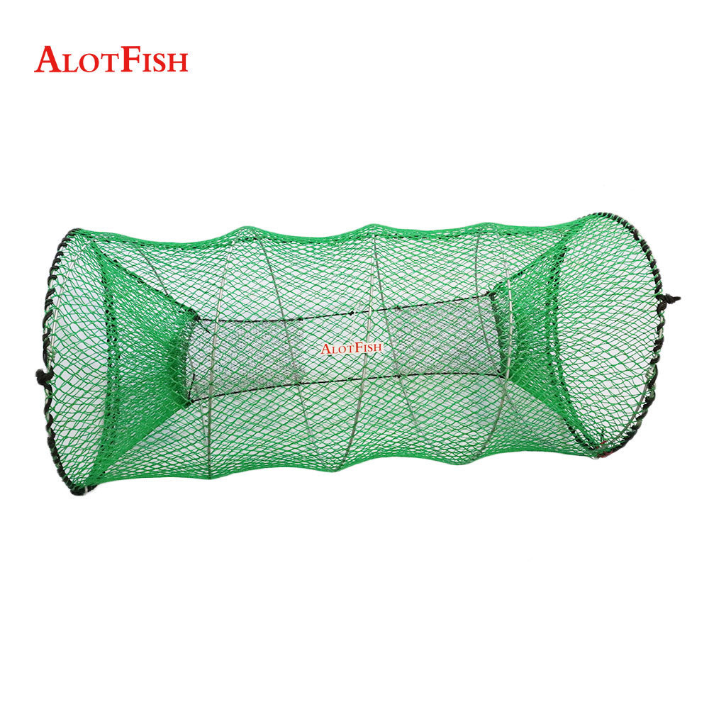 Hot sale 70x140cm big fishing trap black and green knotless netting HDG steel 6mm crab traps