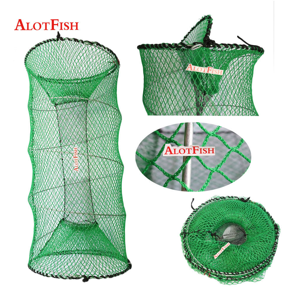 Hot sale 70x140cm big fishing trap black and green knotless netting HDG steel 6mm crab traps