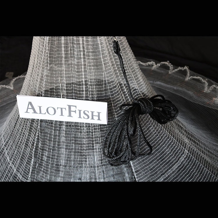 AlotFish 8FT 1/4'SQ  lead chain cast net throwing bottom pocket cast net fishing cast net for sale