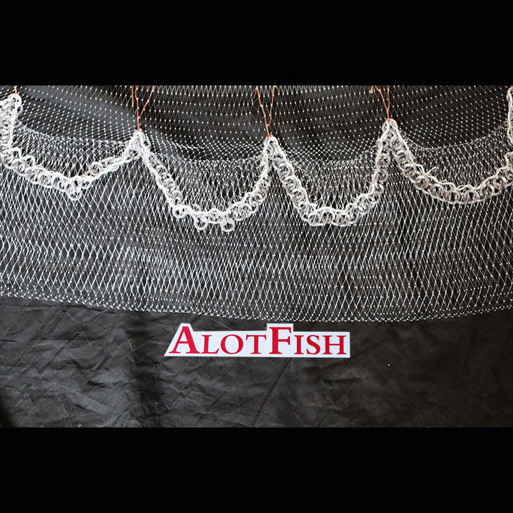 AlotFish 8FT 1/4'SQ  lead chain cast net throwing bottom pocket cast net fishing cast net for sale