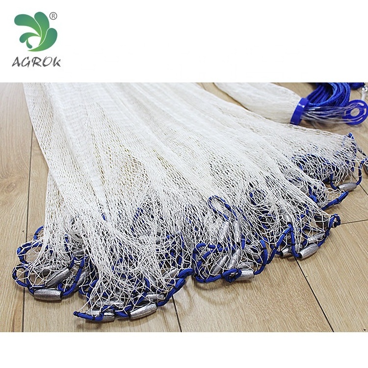 AGROK Hot Selling Size 4~9 Feet Nylon Hand Cast Net throwing bottom pocket cast net fishing cast net for sale