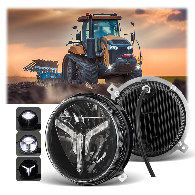 CISPR25 CLASS4 Round High/Low Sealed Beam Lights Agricultural Machine 5.5 Inch LED Tractor Headlight