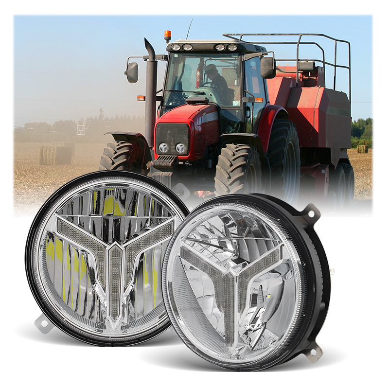 CISPR25 CLASS4 Round High/Low Sealed Beam Lights Agricultural Machine 5.5 Inch LED Tractor Headlight