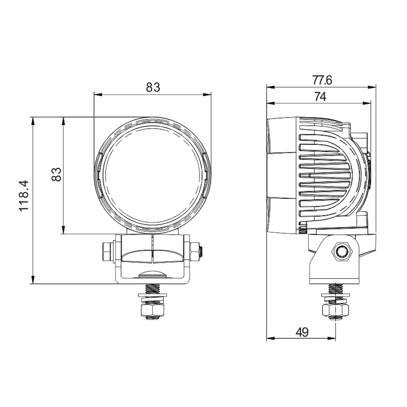 40W High Brightness Flood Beam Dustproof Tractor LED Work Light 3 Inch Round Agriculture Vehicle Work light