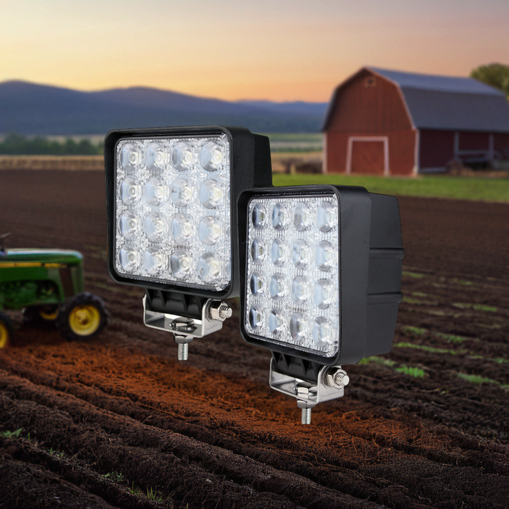 Brightest 4.3 Inch Square Tractor Driving Led Pods Light 12V 24V Off-road Agricultural LED Work Light