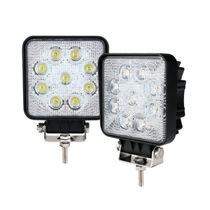 High Brightness Universal Square 9-32V Tractor Led Pods Light Waterproof Flood/Spot 27W LED Work Light