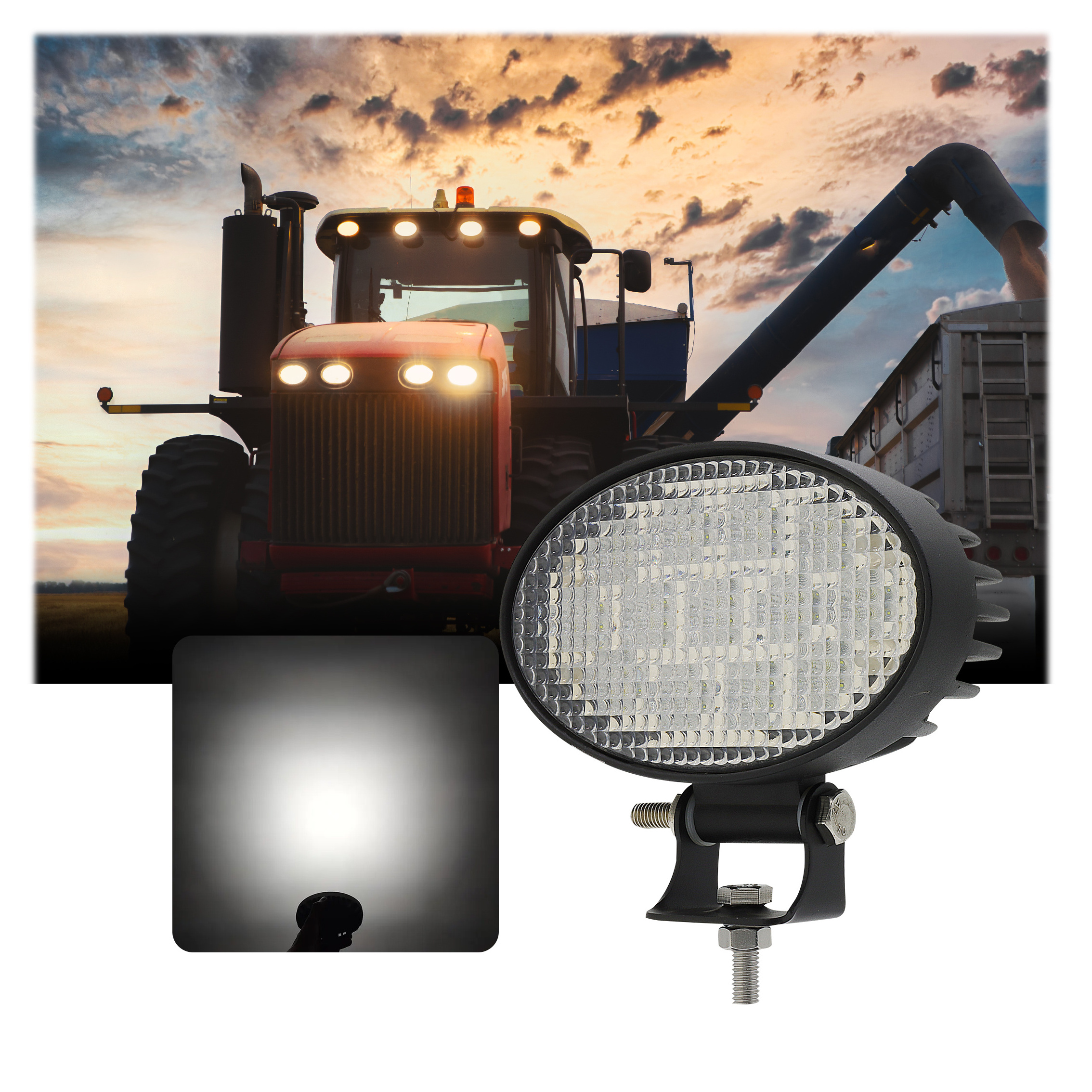 RoHS Approved 39W Agriculture LED Work Lights Flood Spot Beam 5.6