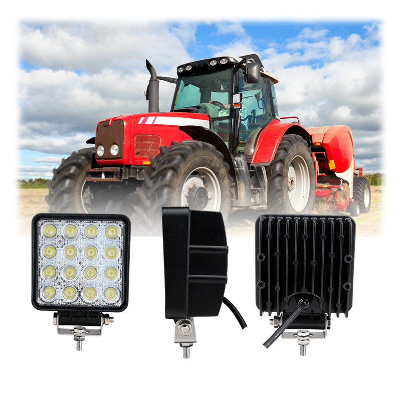 Brightest 4.3 Inch Square Tractor Driving Led Pods Light 12V 24V Off-road Agricultural LED Work Light