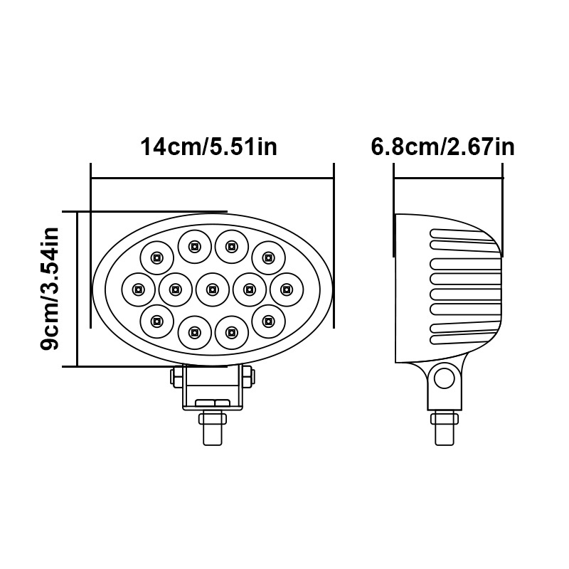 RoHS Approved 39W Agriculture LED Work Lights Flood Spot Beam 5.6