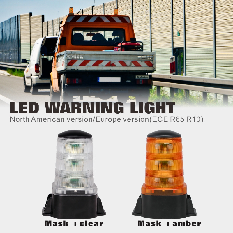 12V 24V Safety Warning Roof Top Flasher Emergency Flashing Beacon Magnetic Amber Clear Led Strobe Lights