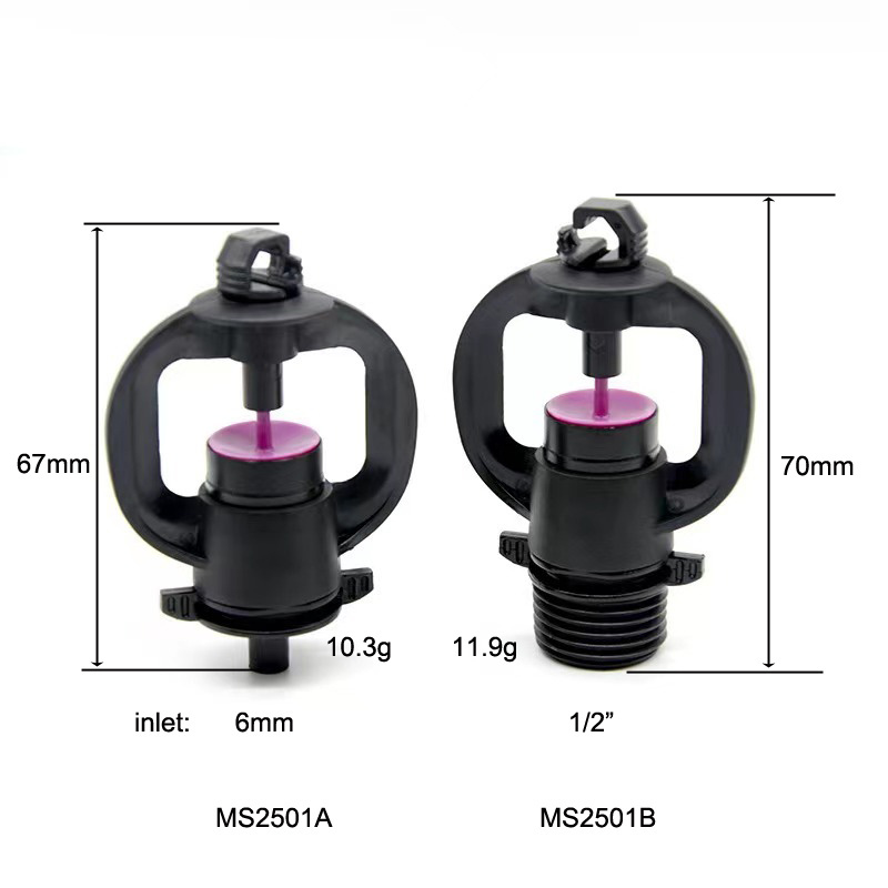 Standing anti insect micro sprinkler 1/2 inch thread plastic rotating sprayer for garden agriculture