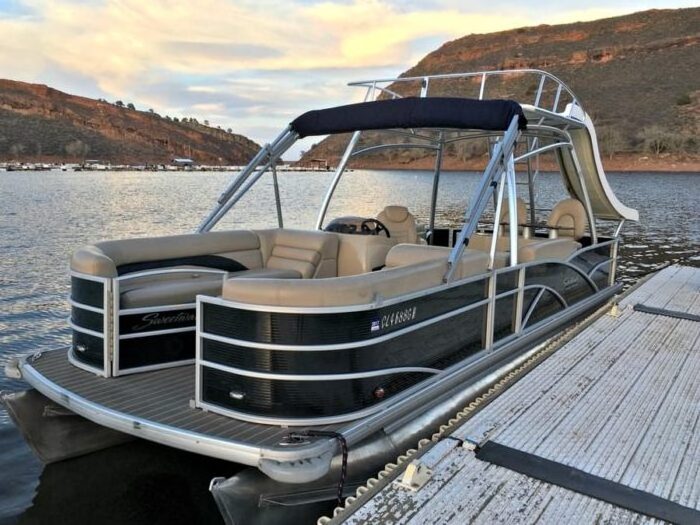 16 ft aluminum luxury pontoon boats with bimini fish cruise party barge floating for sale