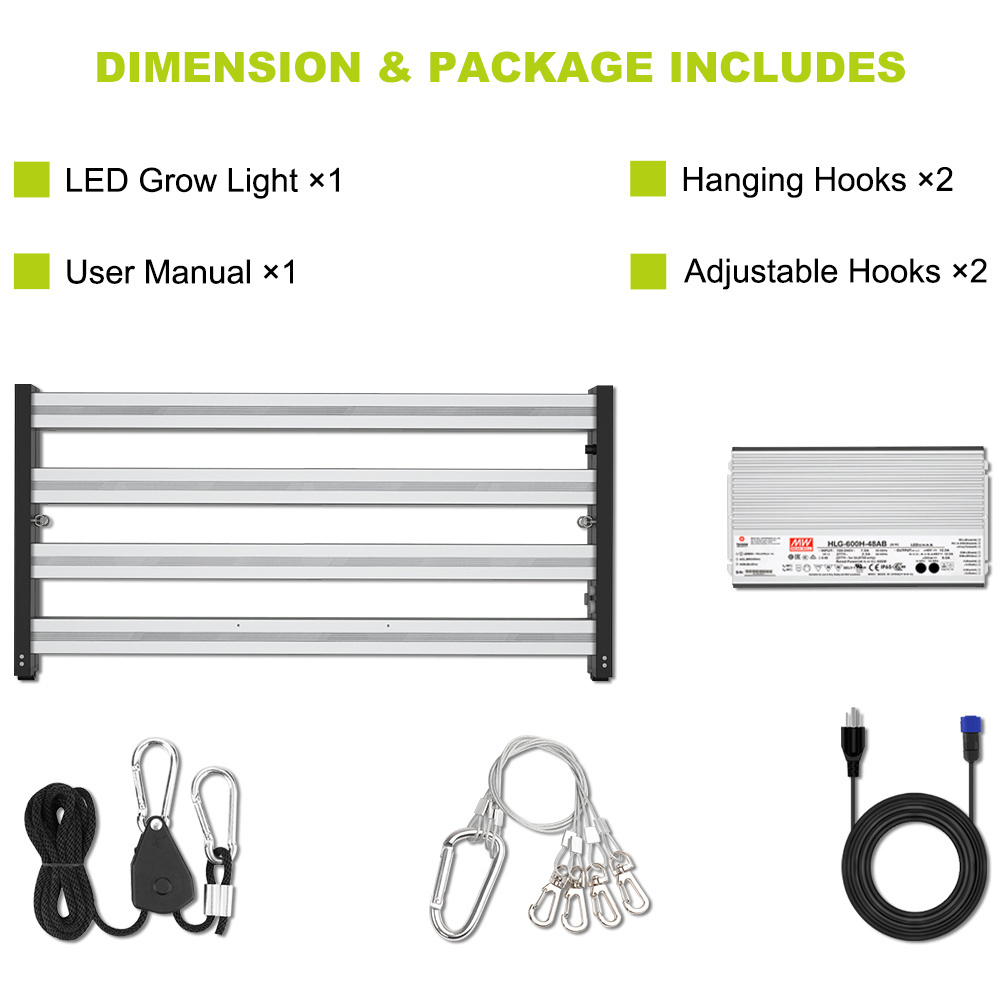 Greenhouse Grow 640W Samsung lm301h evo dimmable full spectrum indoor 6500K LED grow light