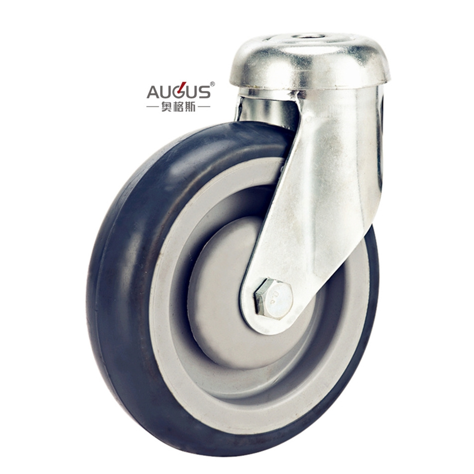 AUGUS hot sales Swivel PU TPR Castor Cart Wheels Stroller Casters Shopping Trolley Wheel