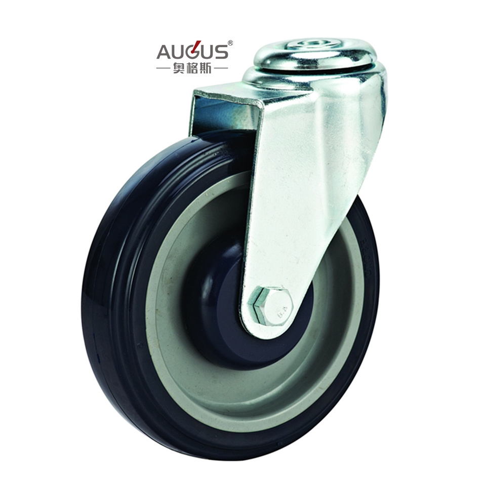 AUGUS hot sales Swivel PU TPR Castor Cart Wheels Stroller Casters Shopping Trolley Wheel