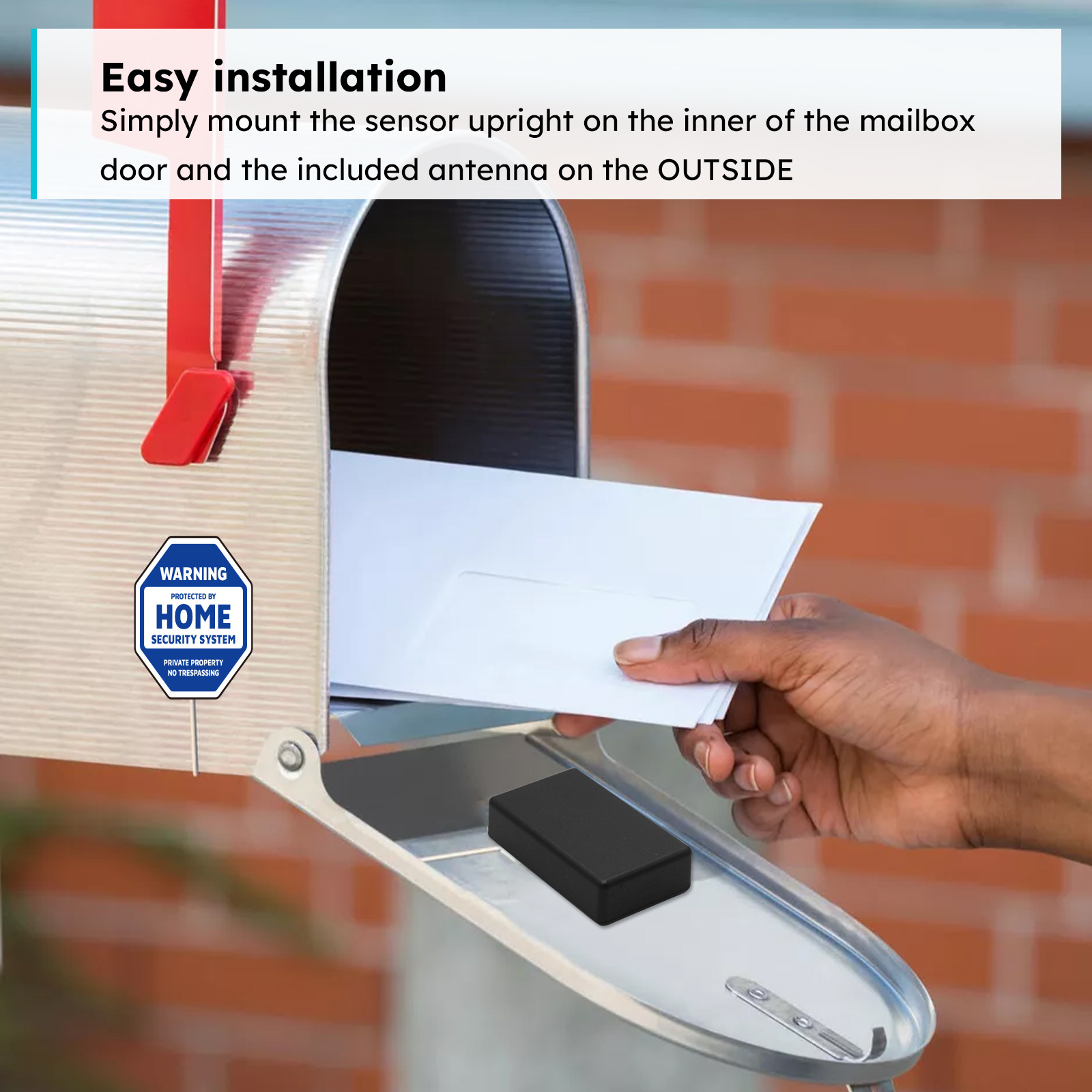 Wireless Alarm System, Mailbox Alarm Wireless Long Range, Instant Alert with 120db Alert Only for Flip-Top Mailboxes