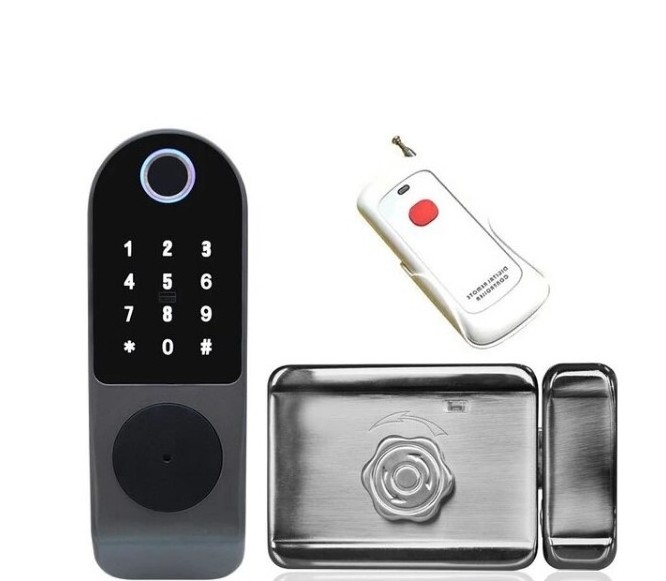 Double Sided Fingerprint Outdoor Lock for Gate /Courtyard Door Electronic Door Lock Waterproof Tuya Smart Rim Door Lock