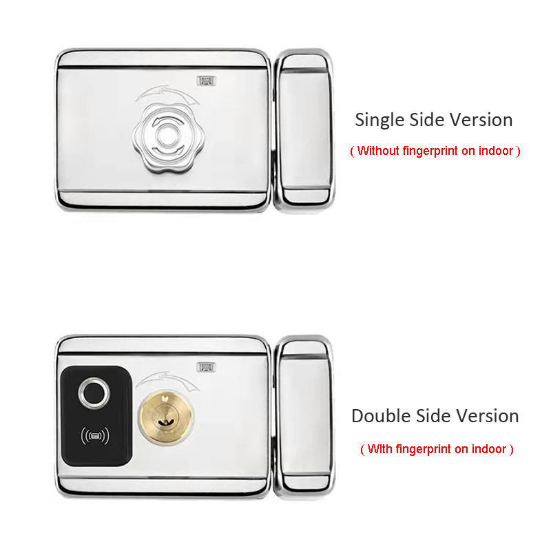 Double Sided Fingerprint Outdoor Lock for Gate /Courtyard Door Electronic Door Lock Waterproof Tuya Smart Rim Door Lock