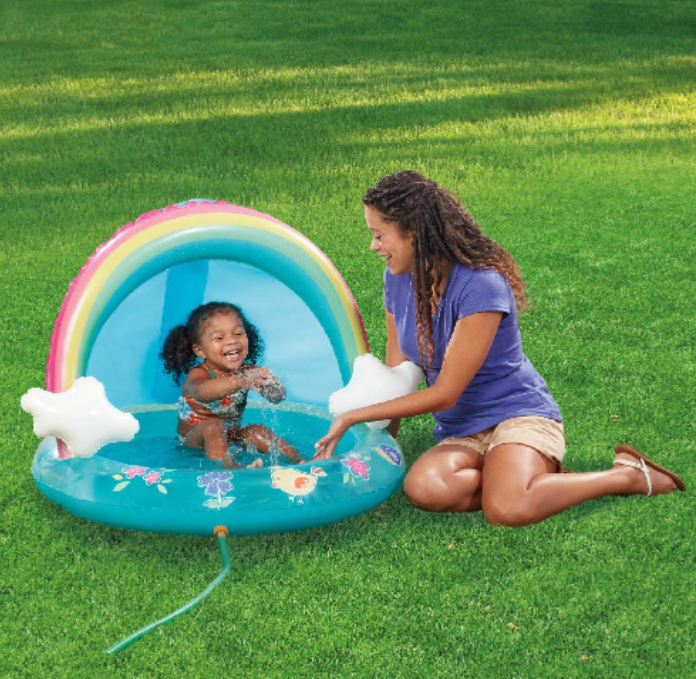 Shade Baby Sprinkler Pool for Kids Inflatable Sprinkle and Splash Play Bath Pool with Shade Best Summer Toys Gift for Kids