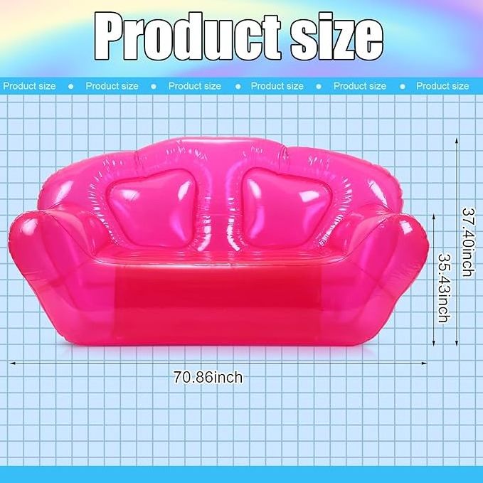 Inflatable Sofa Seat Double Person Blow up Chair Yard Inflatable Couch Air Couch for Camping Outdoor Beach  Adults Kids