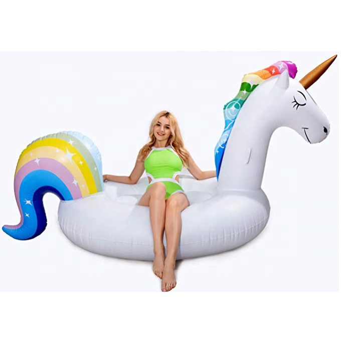 Summer pool toy  Inflatable Unicorn Pool Float beach pool party lounge for Kids and Adults,water play equipment