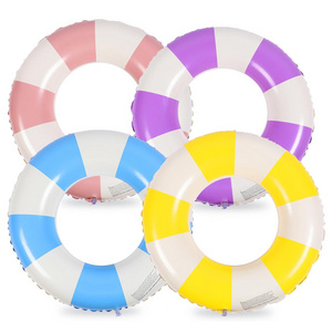 Swimming Pool Tubes Inflatable Swimming Ring Toys Classic Striped Tubes for Pool Summer Beach Party Decor Supplies