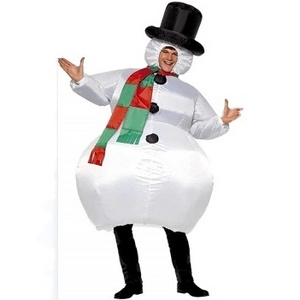 Men's Inflatable Snowman Costume Adult Halloween & Christmas Cosplay Dress Funny Blow Up for Holiday Party