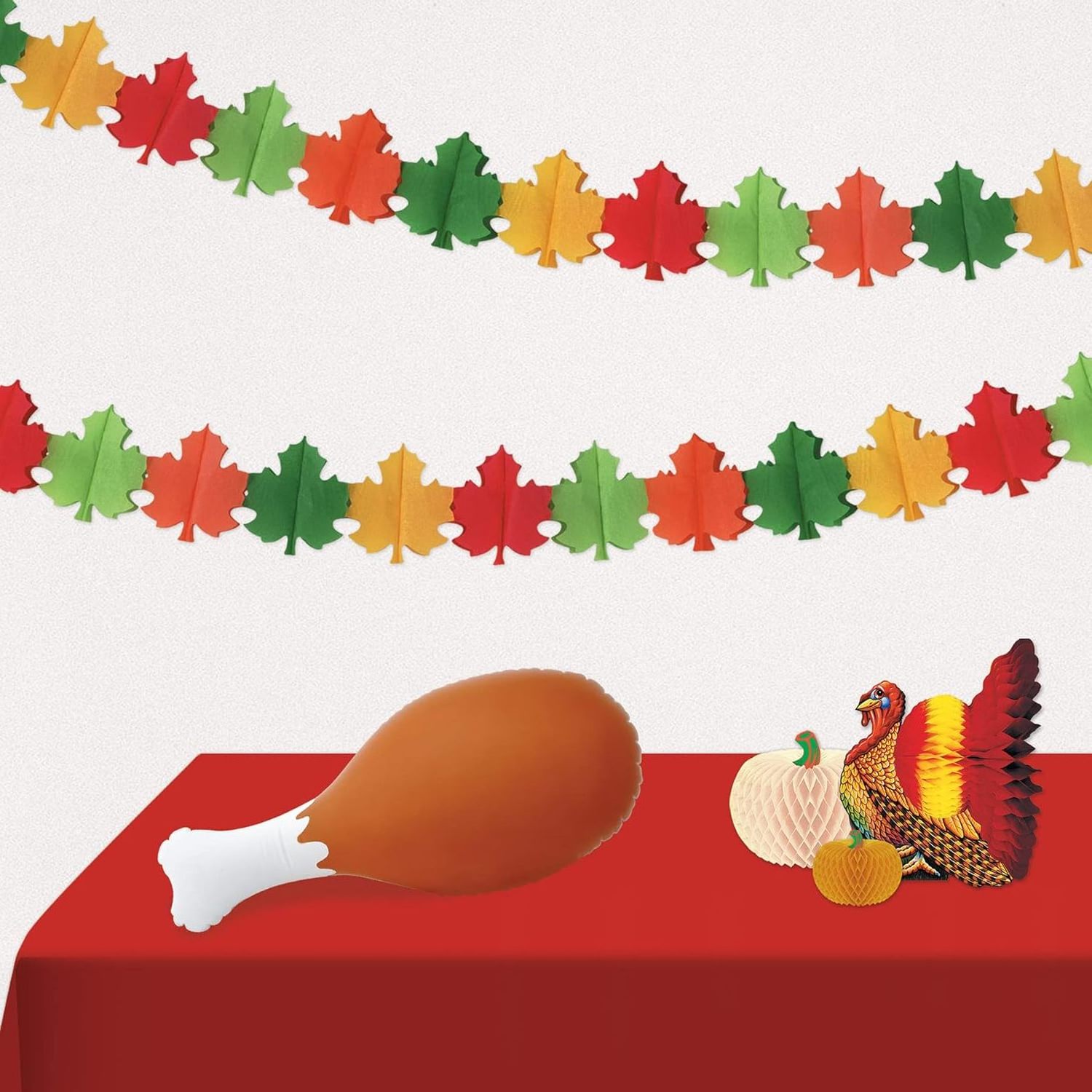 Inflatable Turkey Drumstick Leg Autumn Fall Thanksgiving Party Decoration and Photo Booth Props Indoor & Outdoor Use