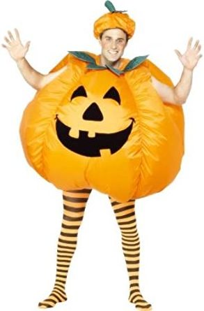 Men's Inflatable Pumpkin Costume Blow Up Halloween Pumpkin Fancy Dress Adults Jumpsuit Halloween Cosplay Outfit Gift