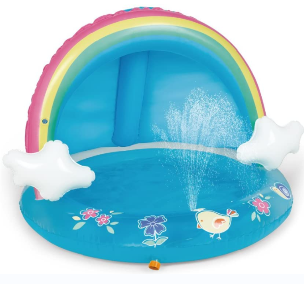 Shade Baby Sprinkler Pool for Kids Inflatable Sprinkle and Splash Play Bath Pool with Shade Best Summer Toys Gift for Kids