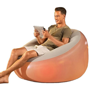 Luxury LED Inflatable Chair Large Lounge Sofa Comfortable & Portable Blow Up Chair for Bedroom,Game Room