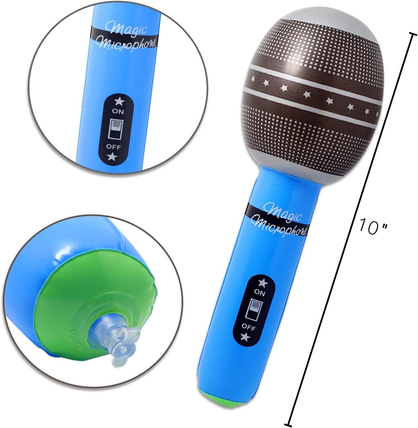 Inflatable Microphone for Kids Rock Star Inflatable Microphone Props for 80s 90s Musical Concert Themed Party Favors