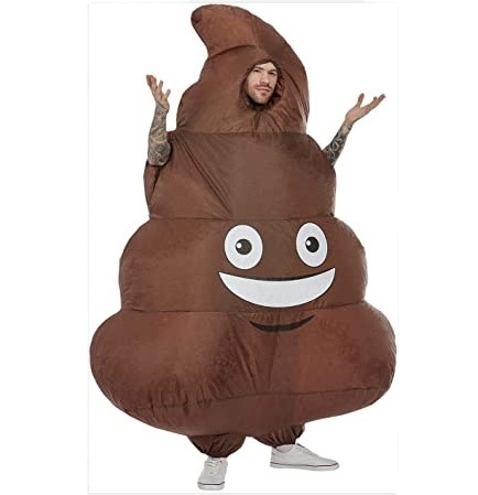 Inflatable Brown Poop Abduction Costume Air Blow up Funny Fancy Smile Face Dress for Costume Party Halloween