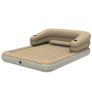 Home Furniture General Use 2 in 1 inflatable sofa bed coil Material sleep well mattress with armrest backrest