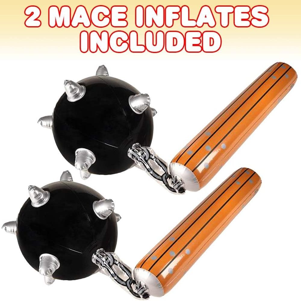 Inflatable Mace Ball & Chain Spiked Flail Inflatable Meteor Hammer Props for School Activities Birthday Holiday Party(2 Pack)