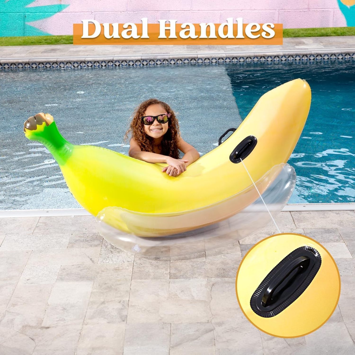 Inflatable Banana Pool Float - Ride on Banana Pool Floats Funny Swimming Pool Party Decorations