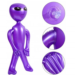 Gejoy 3 Pieces 36 Inches Inflatable Alien Toy Assorted Color Inflate Alien Toy for Party Decoration Favors Halloween Cosplay