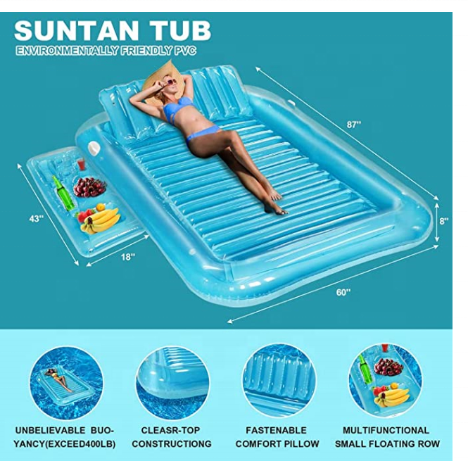 Inflatable Float  Inflatable Mattress Surfboard Pool Lounger for Adults and Kids (14+) for Lazy River, Pool or Summer Beach