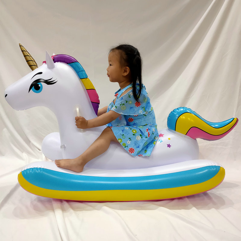 multifunctional inflatable unicorn Rocking chair toy inflatable float rider for adults and kids