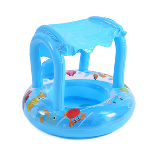 Baby Aircraft Seat Boat Swimming Float with Sun Canopy Swim Ring for Toddler