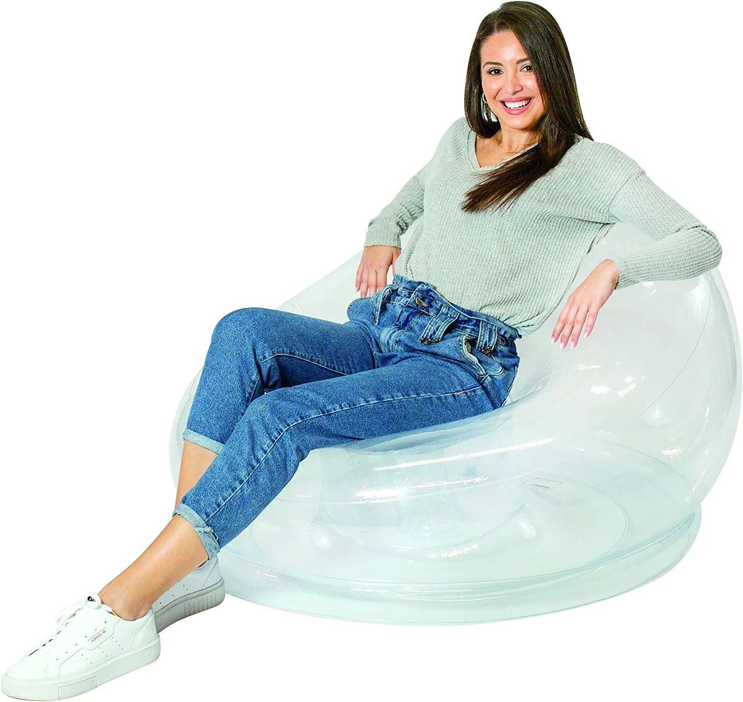 hot selling indoor outdoor  wholesale waterproof transparent inflatable lounger air sofa chair for beach home