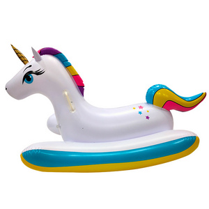 multifunctional inflatable unicorn Rocking chair toy inflatable float rider for adults and kids