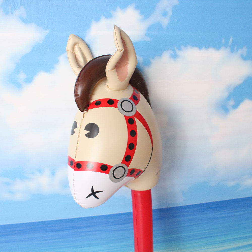 Inflatable cartoon animal stick toy Inflatable unicorn stick Children's toy horse stick animal head toy